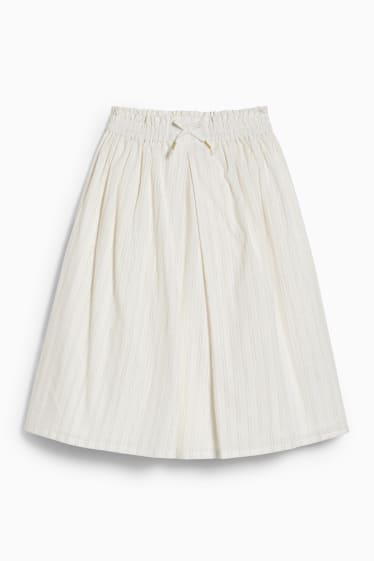 Children - Skirt - shiny - striped - cremewhite