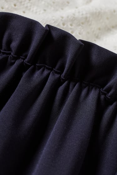 Damen - Kleid - 2-in-1-Look - dunkelblau / cremeweiß