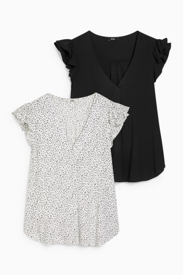 Femmes - Lot de 2 - chemisier - noir / blanc