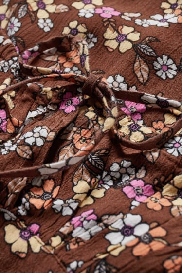 Jóvenes - CLOCKHOUSE - vestido estilo imperio - de flores - marrón