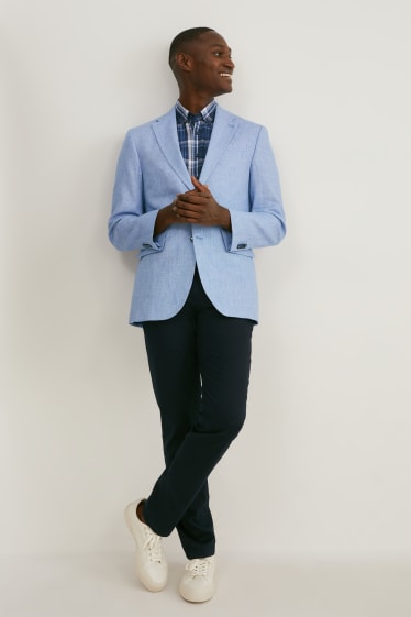 Hombre - Americana - regular fit - mezcla de lino - azul claro
