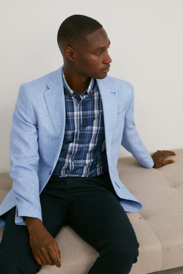 Hombre - Americana - regular fit - mezcla de lino - azul claro