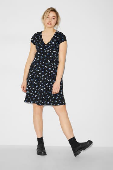 Women - CLOCKHOUSE - A-line dress - floral - black
