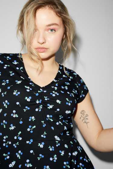 Women - CLOCKHOUSE - A-line dress - floral - black
