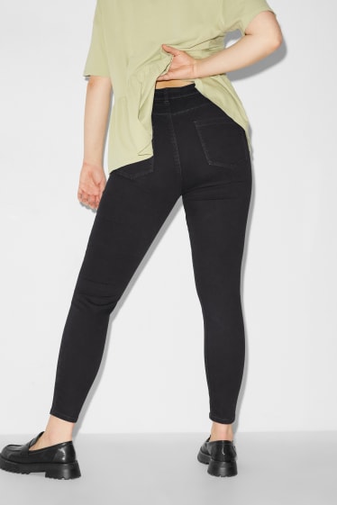 Women - CLOCKHOUSE - super skinny jeans - high waist - black