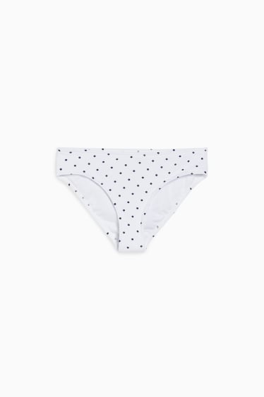 Women - Bikini bottoms - mid rise - LYCRA® XTRA LIFE™ - polka dot - white / black