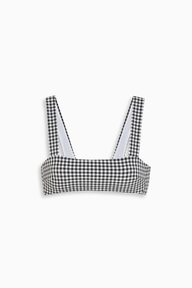 Women - Bikini top - padded - non-wired - check - white / black