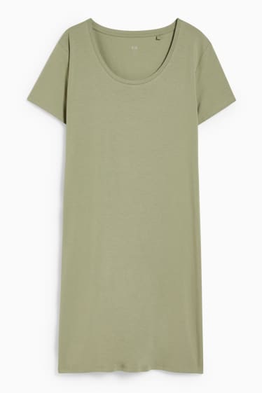 Dames - Basic-T-shirtjurk - groen