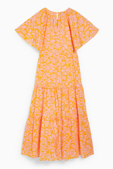 Femmes - Robe fit & flare - à fleurs - corail