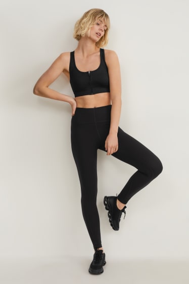 Damen - Funktions-Leggings - Fitness - 4 Way Stretch - LYCRA® Sport - schwarz