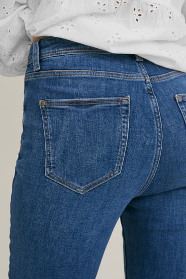 Dames - Capri jeans - high waist - LYCRA® - jeansblauw