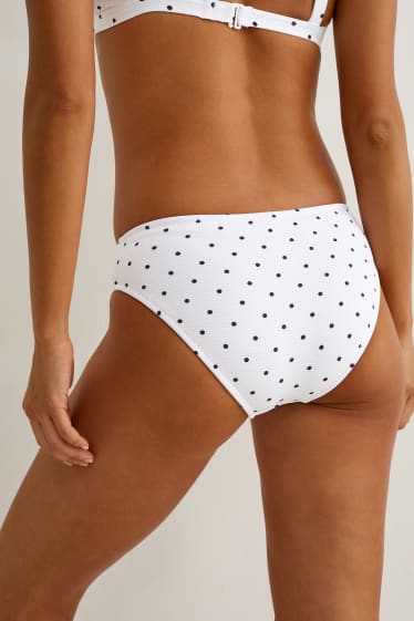 Women - Bikini bottoms - mid rise - LYCRA® XTRA LIFE™ - polka dot - white / black