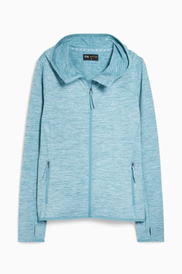 Women - Active Zip-Through Sweatshirt With Hood - turquoise