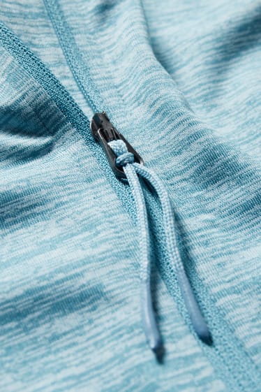 Women - Active Zip-Through Sweatshirt With Hood - turquoise