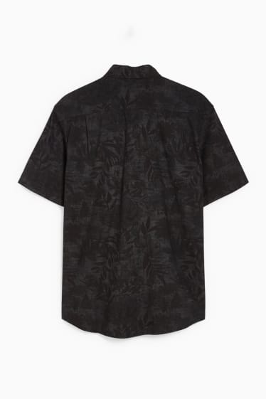 Men - Shirt - regular fit - button-down collar - dark gray