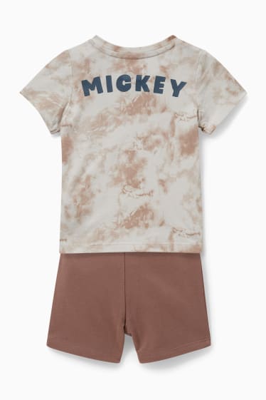 Babys - Micky Maus - Baby-Outfit - 2 teilig - beige-melange