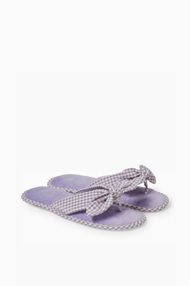 Mujer - Zapatillas de casa - de cuadros - violeta claro