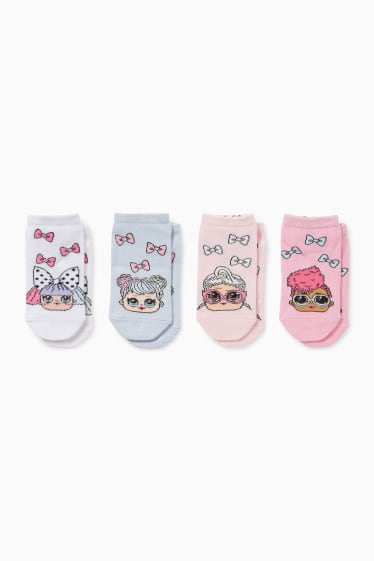 Niños - Pack de 4 - L.O.L. Surprise - calcetines tobilleros con dibujo - rosa