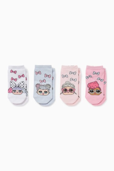 Children - Multipack of 4 - L.O.L. Surprise - trainer socks with motif - rose