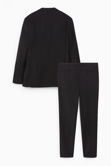 Men - Suit - slim fit - 2 piece - check - black