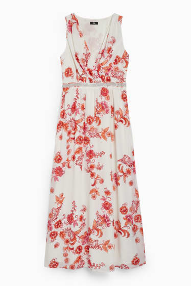 Women - Chiffon dress - partywear - floral - white