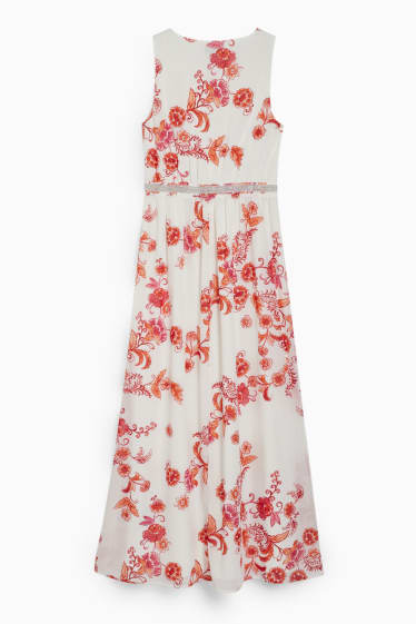 Women - Chiffon dress - partywear - floral - white