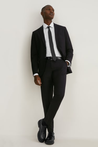 Uomo - Completo abito - slim fit - 2 pezzi - a quadretti - nero