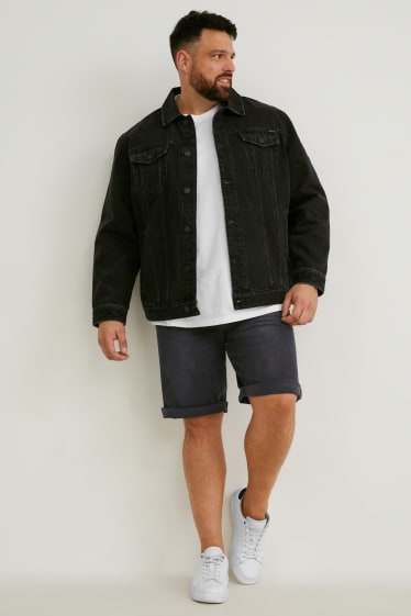 Men - Denim shorts - denim-dark gray