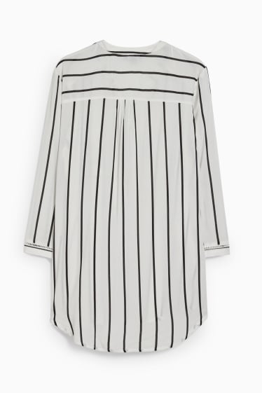Women - Blouse - striped - white
