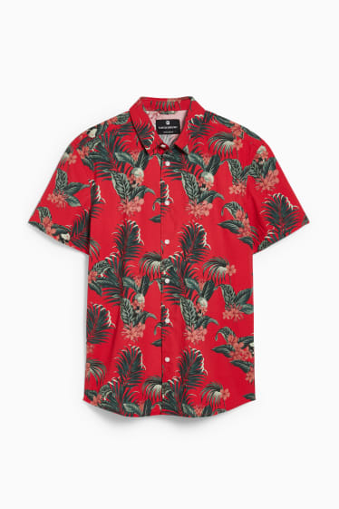 Hommes - CLOCKHOUSE - chemise - regular fit - col kent - rouge