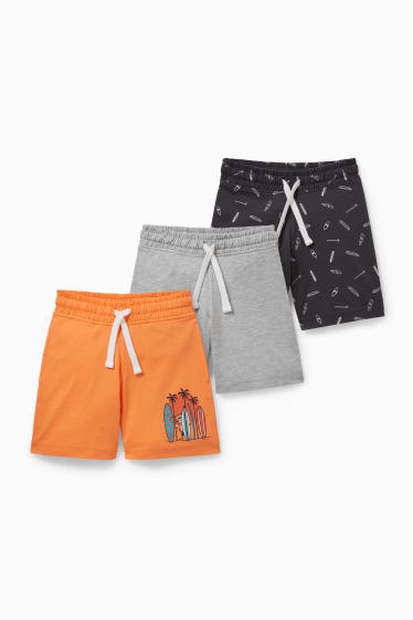 Enfants - Lot de 3 - shorts en molleton - orange