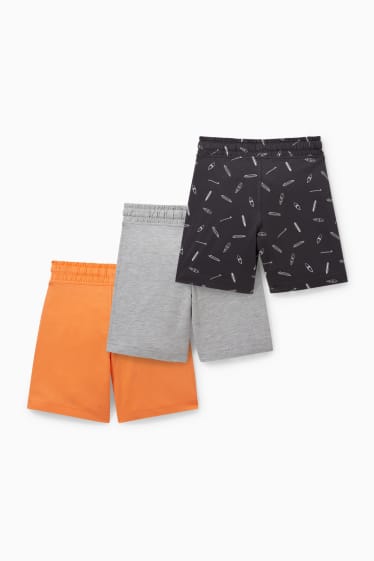 Bambini - Confezione da 3 - shorts felpati - arancione