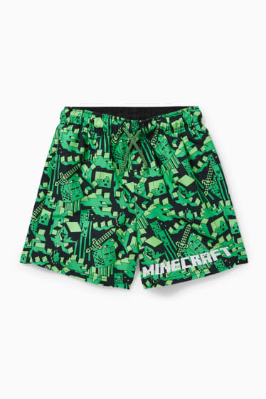 Dzieci - Minecraft - szorty kąpielowe - zielony