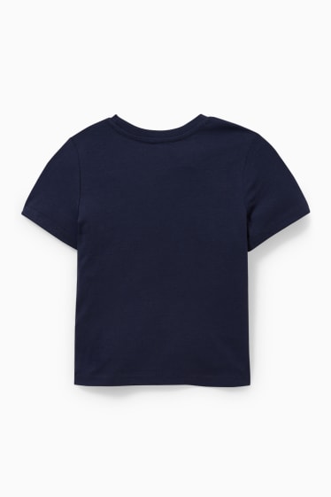 Kinder Buben - Kurzarmshirt - Glanz-Effekt - dunkelblau