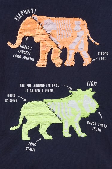 Kinder Buben - Kurzarmshirt - Glanz-Effekt - dunkelblau