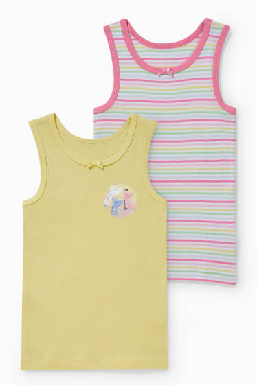 Enfants filles - Lot de 2 - maillots de corps - jaune clair