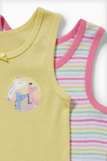Enfants filles - Lot de 2 - maillots de corps - jaune clair