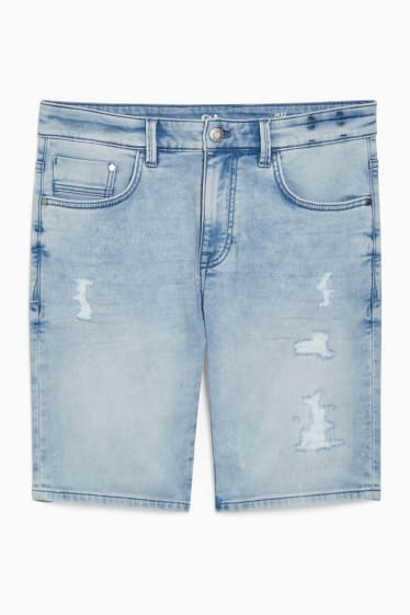 Heren - Denim bermuda - jeanslichtblauw