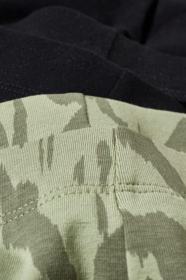 Femmes - Lot de 2 - leggings corsaire - LYCRA® - vert foncé / noir