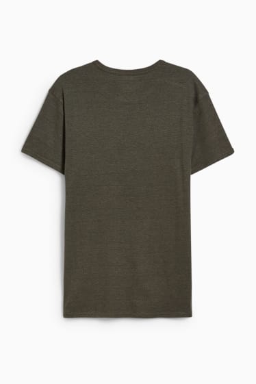 Mężczyźni - T-shirt - ciemnozielony