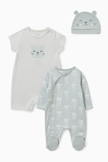 Babys - Newbornoutfit - 3-delig - mintgroen