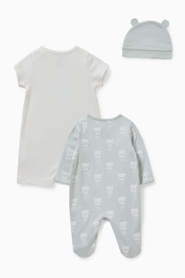 Miminka - Outfit pro novorozence - 3dílný - mátově zelená