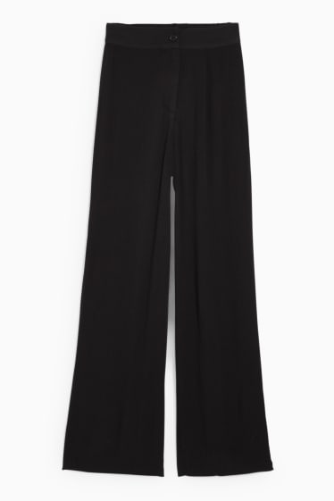 Teens & young adults - CLOCKHOUSE - cloth trousers - high waist - wide leg - black