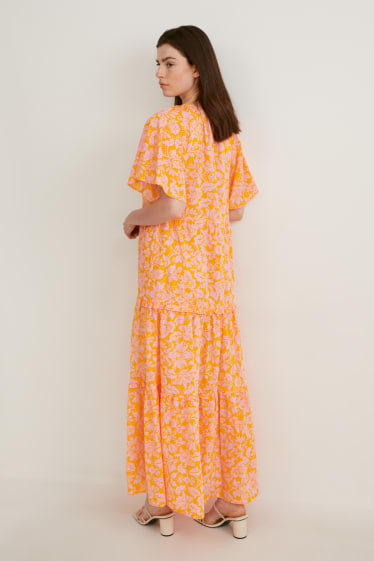 Femmes - Robe fit & flare - à fleurs - corail