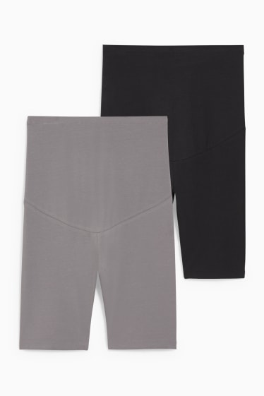 Dona - Paquet de 2 - pantalons curts de ciclista de maternitat - negre/gris