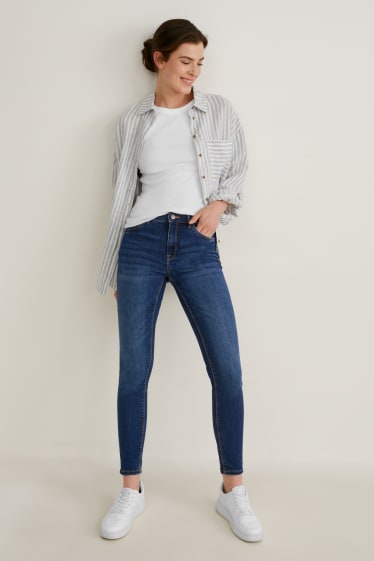 Dames - Skinny jeans - shaping jeans - jeansblauw