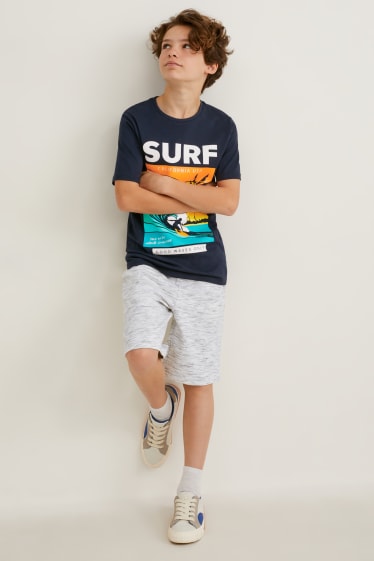 Children - Set - short sleeve T-shirt and sweat shorts - 2 piece - dark blue