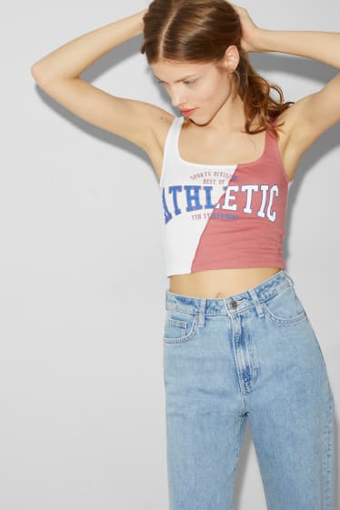 Teens & young adults - CLOCKHOUSE - cropped top  - dark rose