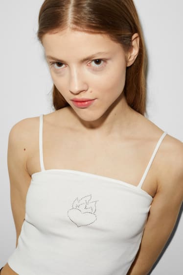 Dona - CLOCKHOUSE - top cropped - blanc