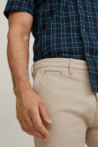 Uomo - Pantaloni chino - slim fit - LYCRA® - tortora